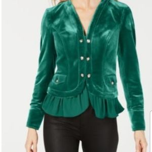 Inc velvet military jacket